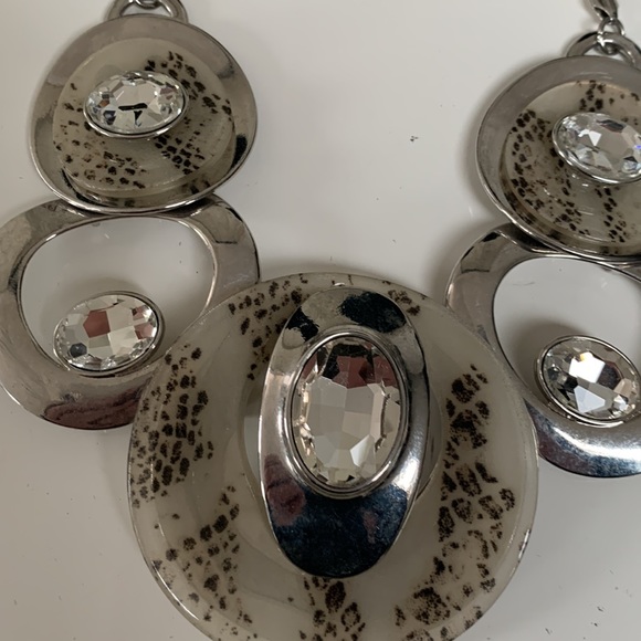 Statement  necklace with crystal.Heavy . - Picture 2 of 5